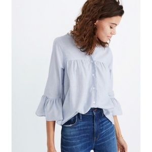 Madewell Cotton Pinstripe Blouse Size M